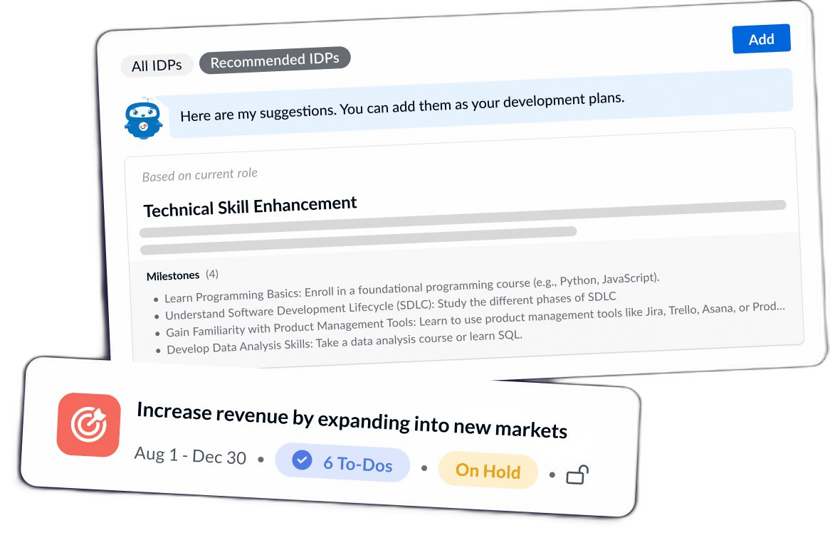 Recommended IDPs with AI suggestions and goal tracking