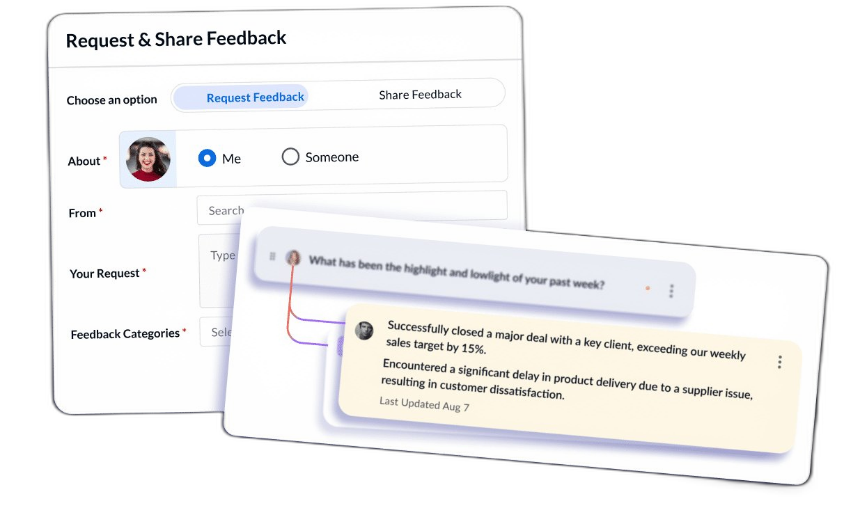 Request and share feedback interface