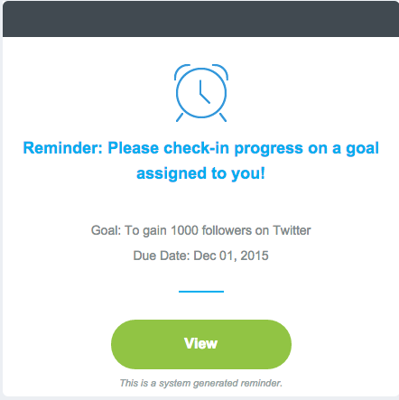 Employee Goal Progress Notification