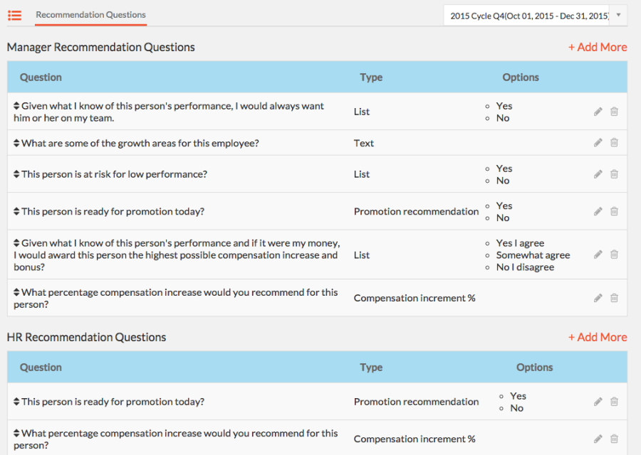 Recommendation Questionnaire