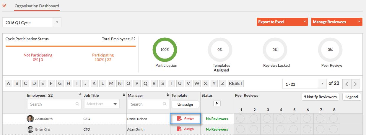 Multirater Dashboard Assign