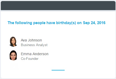 Image of Birthday Alert in Application