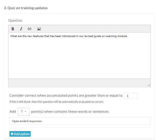 Image of Quiz Unit Free Text question