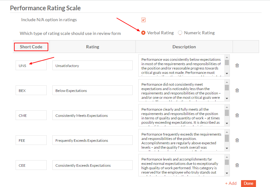 Verbal rating