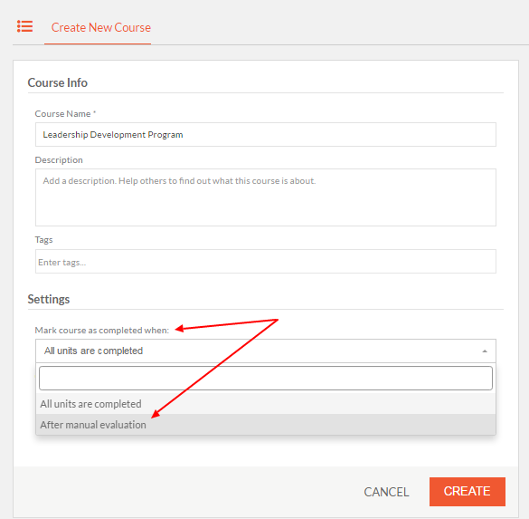 create course