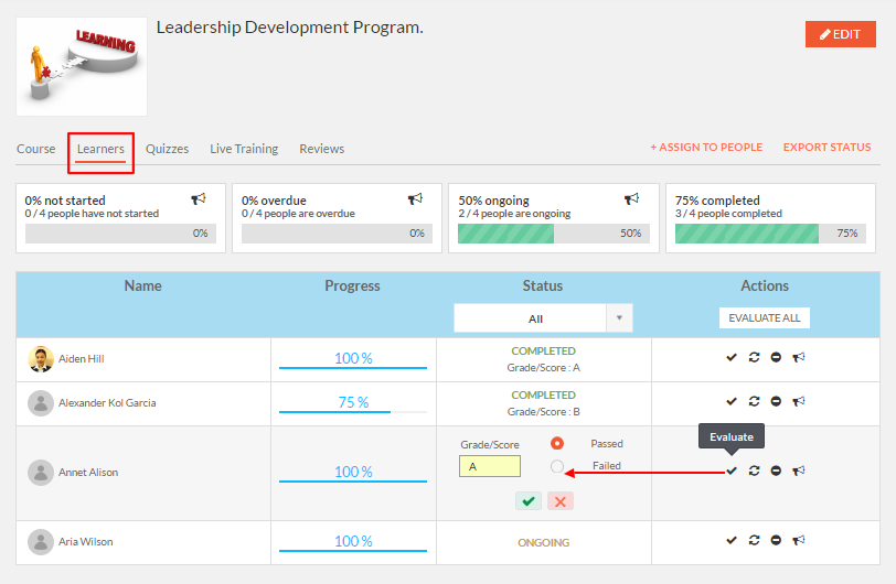 learners tab