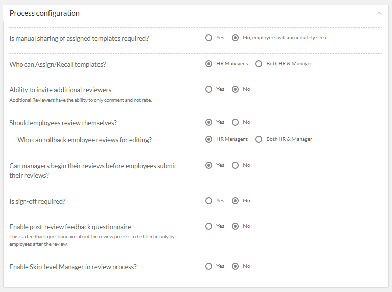 process configuration section 2.5