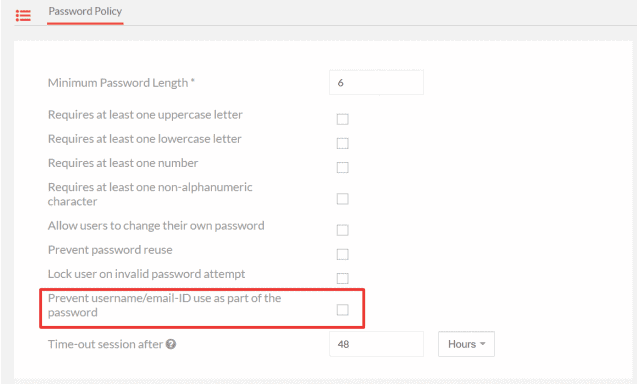 Password Policy disable