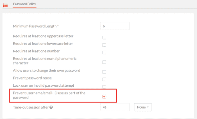 Password Policy section