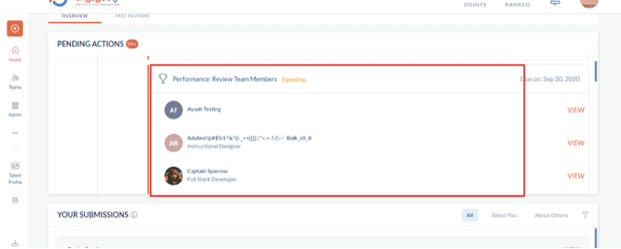 Pending Actions Grouping