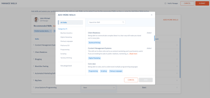 employee add more skills