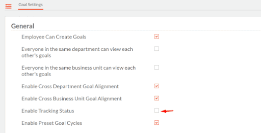 Engagedly Goal Tracking Status