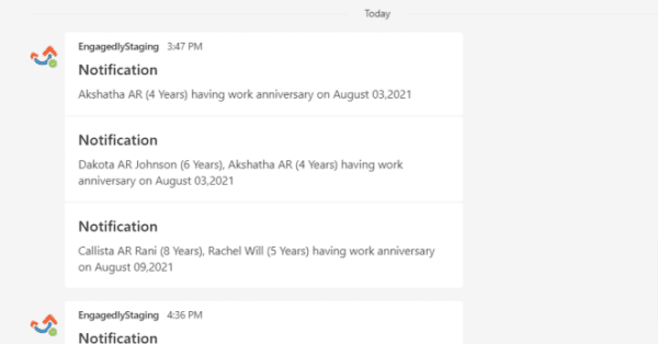 Birthday and anniversary notification