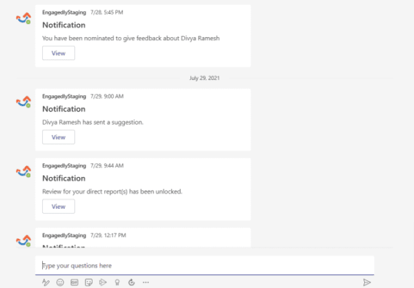 Engagedly Notifications