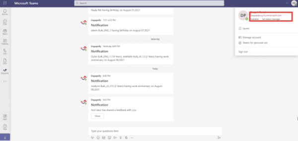 Microsoft teams email sync