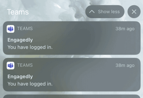 MS team mobile app notification
