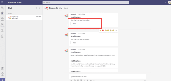 Navigating notifications on Ms Teams