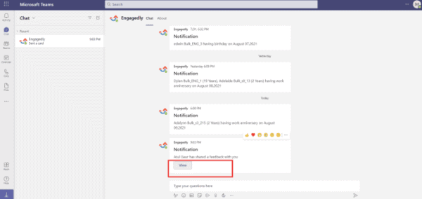 View notifications on ms teams