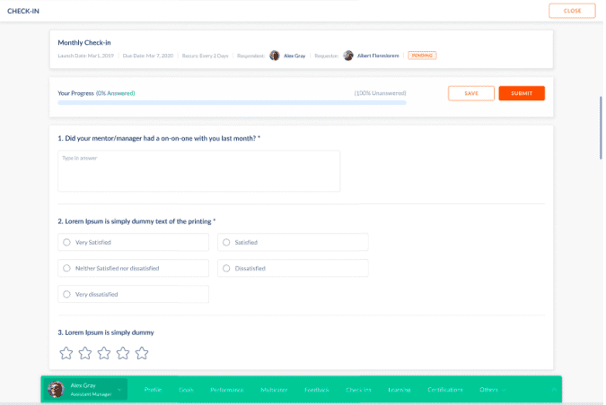 Check-ins form - pending:overdue