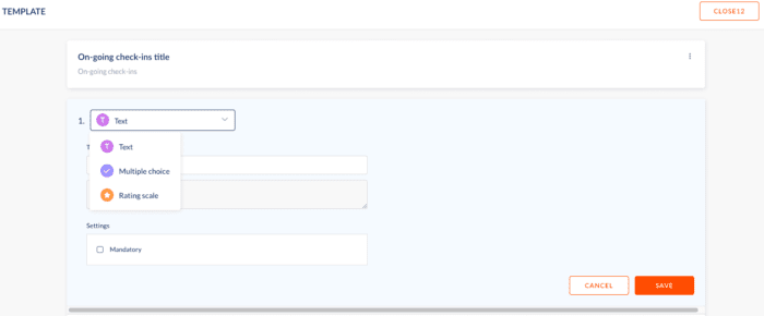 Check-ins template