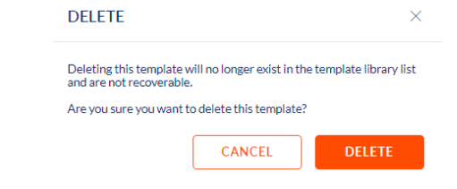 Delete confirmation message for template deleting template