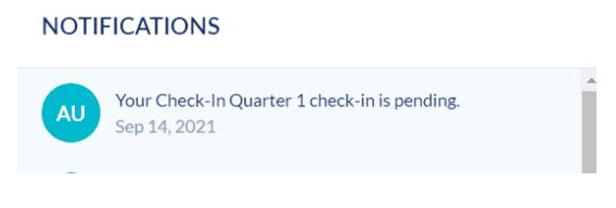 In-app notification for pending check-ins