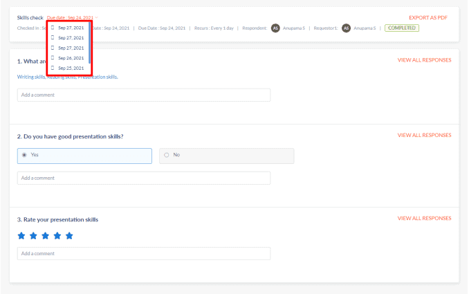 Recurring check-in dates