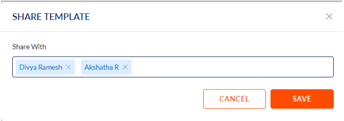 Search users to share a template