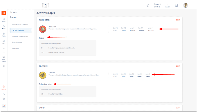 Engagedly activity badges