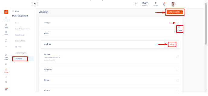 Engagedly add user locations