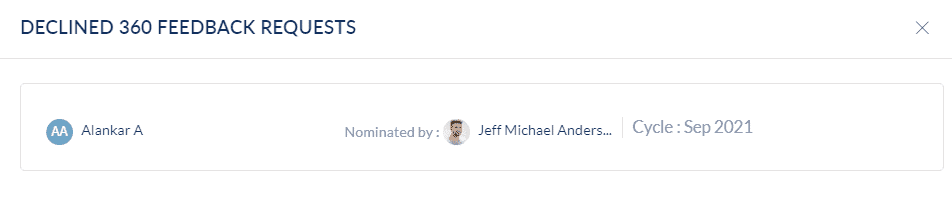 Declined feedback requests