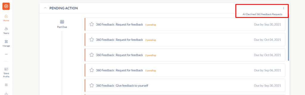 Declined feedback