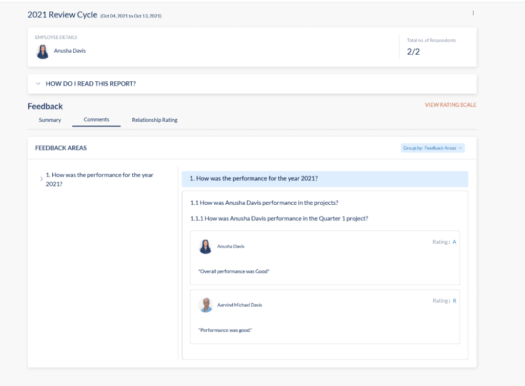 Employee feedback - comments