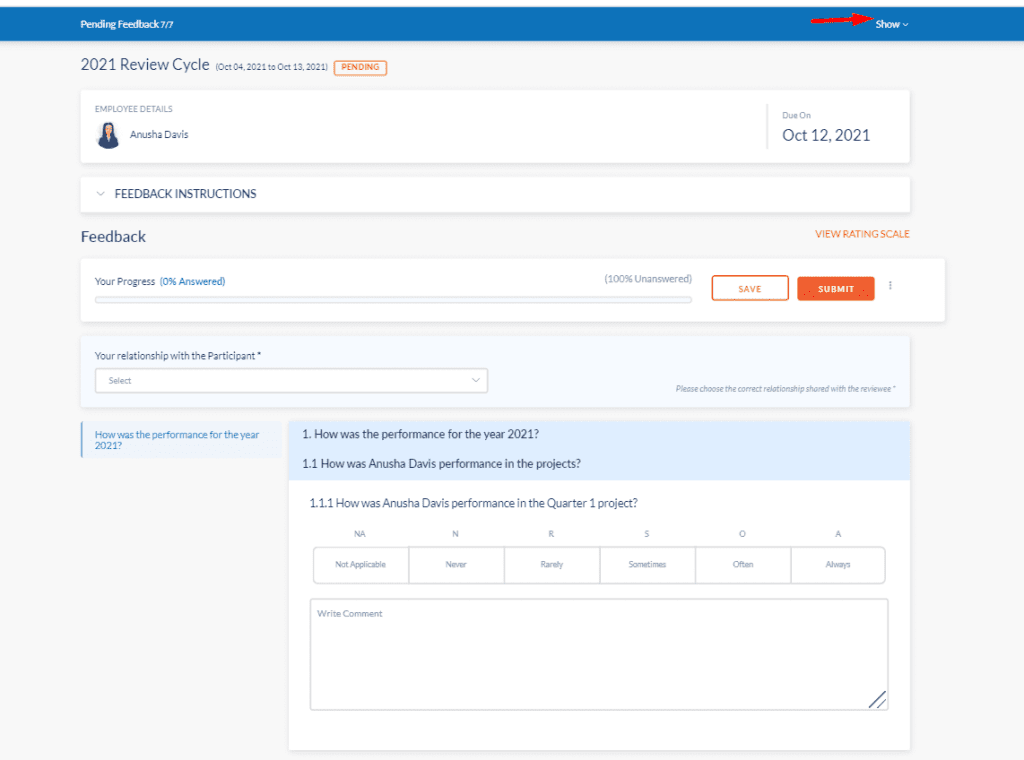 Pending Feedback
