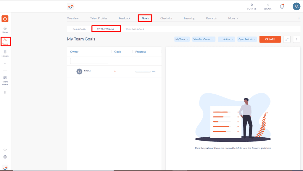 Manager view of the notification