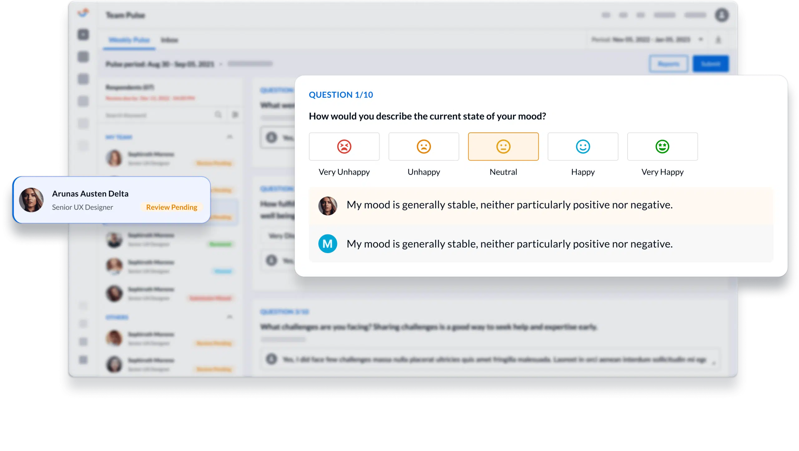 Manager review on Team Pulse