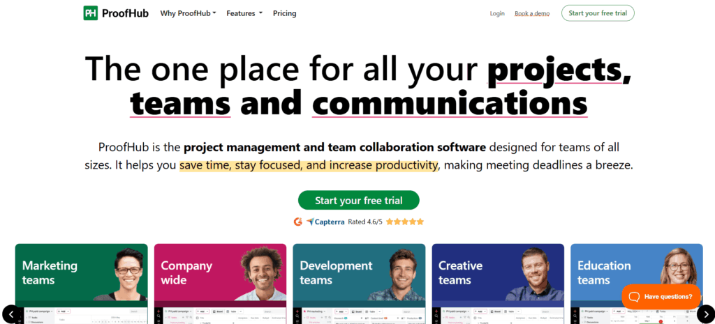 ProofHub - Best for Flat-Rate Team Management