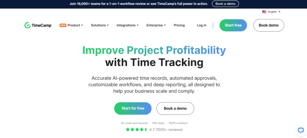 TimeCamp - Best for Time Tracking & Project Profitability
