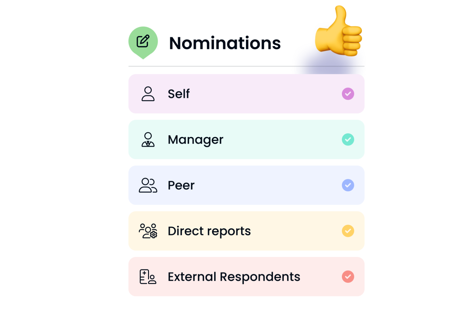 360 degree feedback - nominee selections