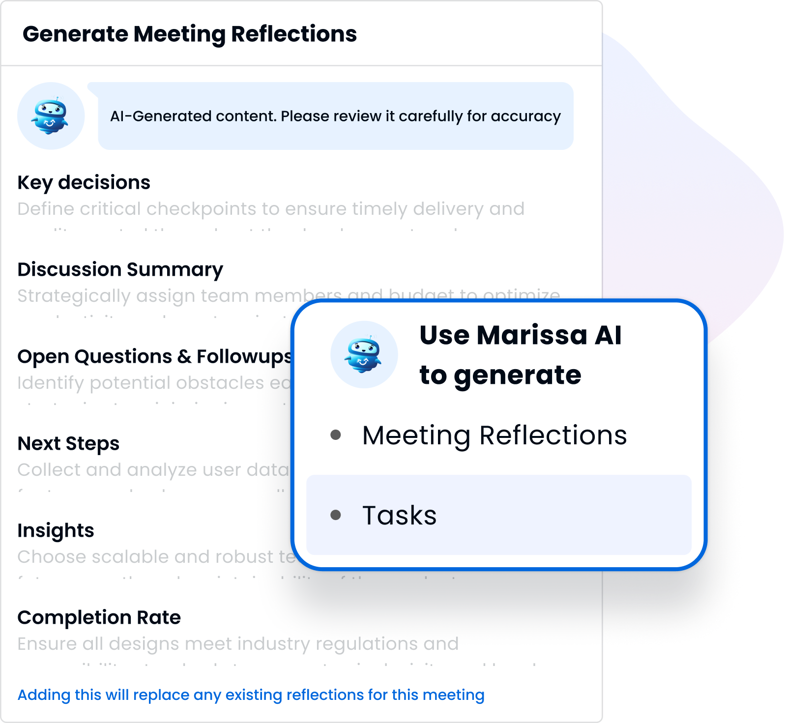 Performance management interface